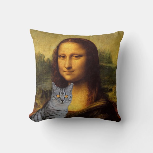 Almofada Mona Lisa e seu Travesseiro de gato (Frente)
