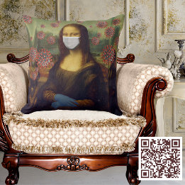 Almofada Mona Lisa Mascarada A Jogar Em Segurança Em Torno