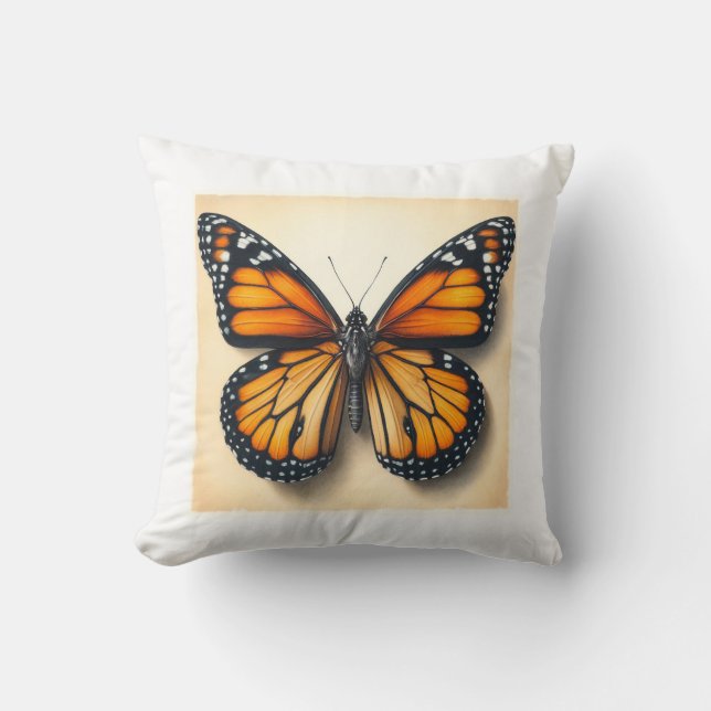 Almofada Monarch butterfly 060624IREF107 - Watercolor (Frente)