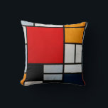 Almofada Mondrian - Composição com Plano Vermelho Grande<br><div class="desc">Trabalho de arte Piet Mondrian, Composição com Plano Vermelho Grande, Amarelo, Preto, Cinza e Azul</div>