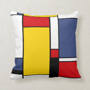 Almofada Mondrian Inspirou Arte de Estilo Geométrico Moder