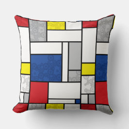 Almofada Mondrian Retro Circles Minimalist De Stijl Mod Art