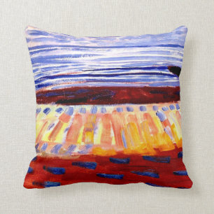 Almofada Mondrian - Sea After Sunset, pintura colorida