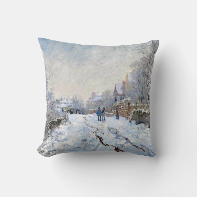 Almofada Monet - Cena de Neve em Argenteuil (Frente)
