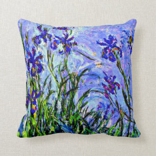 Almofada Monet - Lilac Irises, famosa pintura,