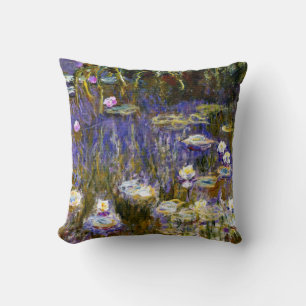 Almofada Monet - Lírios de Água Amarelos e Lilases