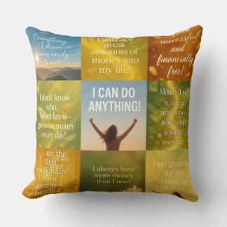 Almofada Money affirmation on pillow