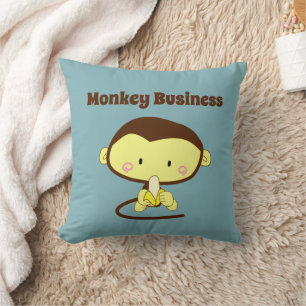 Almofada Monkey Business Engraçado Cartoon Monkey Design