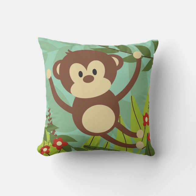 Almofada Monkey Business Travesseiro de 16" x 16" (Frente)