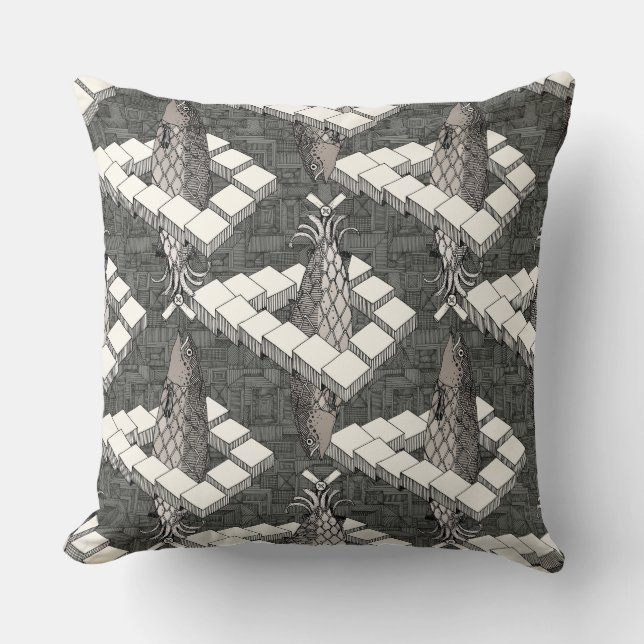 Almofada mono de salmão penrose (Frente)