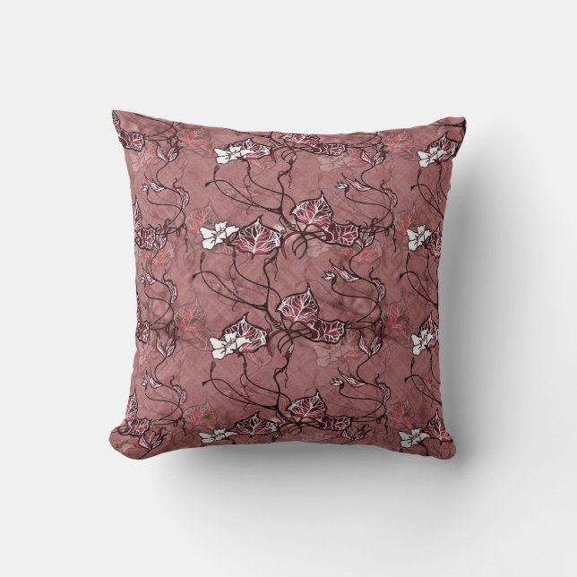 Almofada “Monochrome Ginkgo Grace Throw Pillow” 🌿✨ (Frente)