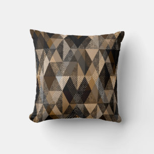 Almofada Monocromático, textura rórbica castanha