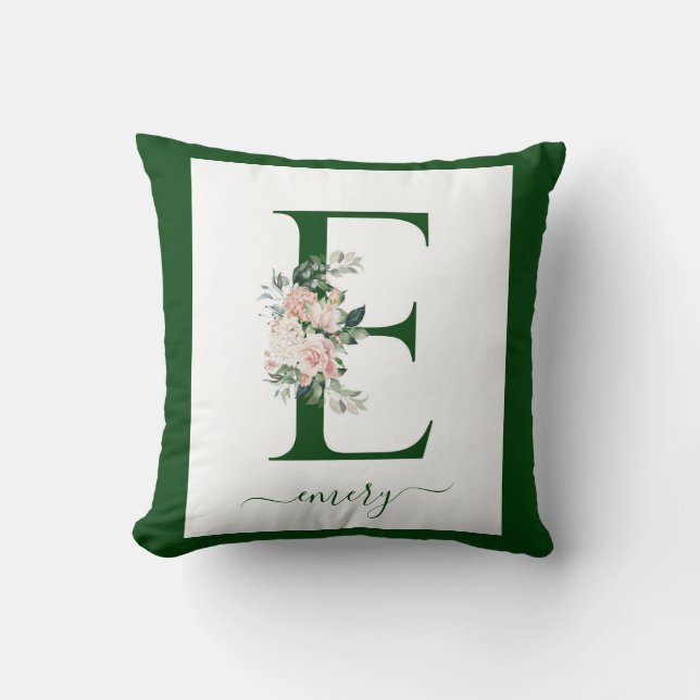 Almofada Monogram Floral Letter C (Frente)