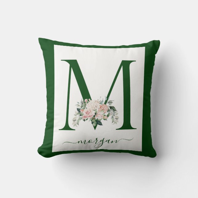 Almofada Monogram Floral Letter M (Frente)