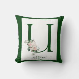 Almofada Monogram Floral Letter U