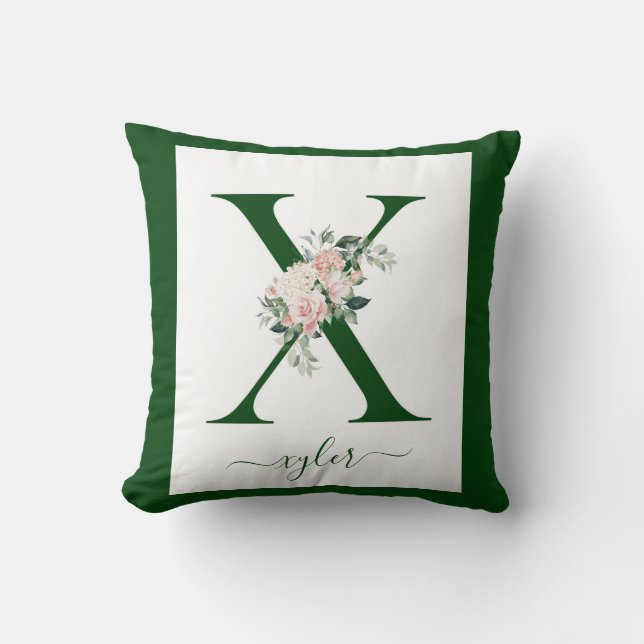 Almofada Monogram Floral Letter X (Frente)