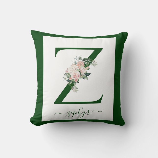 Almofada Monogram Floral Letter Z (Frente)