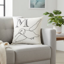 Monogram Hummingbird Line Art