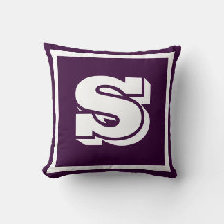 Almofada MONOGRAM Roxo Sólido Suave Escuro Uva lisa travess