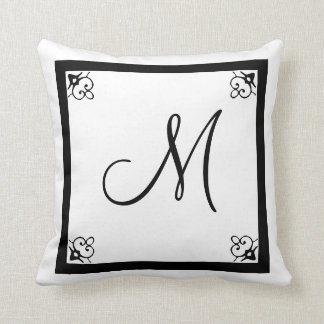 Almofada MONOGRAM sólida Foto do instagrama em preto e bran