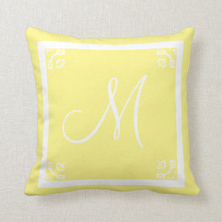 Almofada MONOGRAM sólido amarelo pálido personalizado perso