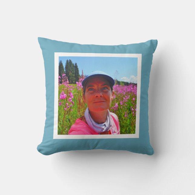 Almofada MONOGRAM standard azul personalizado, adicionar fo (Frente)