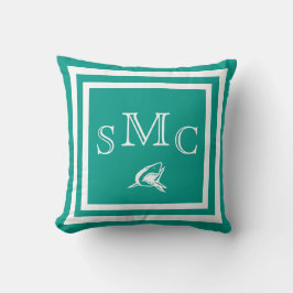 Almofada MONOGRAM travesseiro azul-azul-aqua-azul-azul-tuba