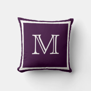 Almofada MONOGRAM travesseiro simples de Uva Púrpura Escura