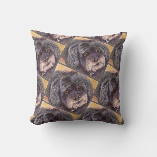 ALMOFADA MONOGRAM WATERCOLOR PORTRAIT COCK-A-POO MIX (Frente)