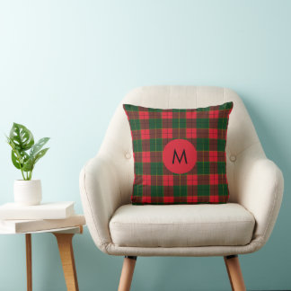 Almofada Monogram Winter Holiday Tartan pattern Scottish