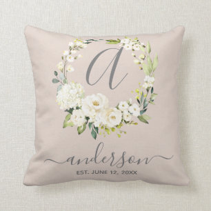 Almofada Monograma Casamento Keepsasasasaame Branco Floral