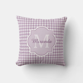 Almofada Monograma Chic Light Purple Houndstooth Com Nome