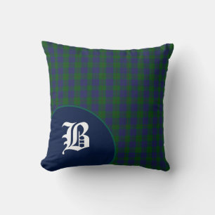 Almofada Monograma clássico da xadrez de Tartan de Barclay