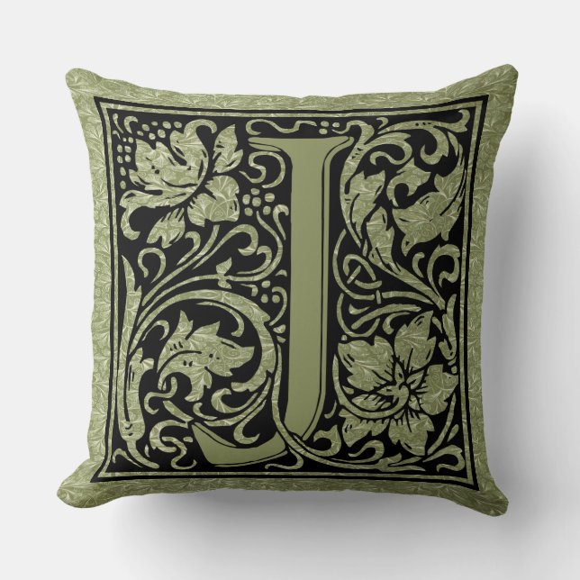 Almofada Monograma da letra da letra J primeiro (Frente)