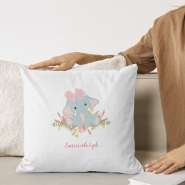 Almofada Monograma da Menina Elefante-Gelada