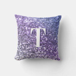 Almofada Monograma de Brilho Grosso com Ombre Roxo Personal
