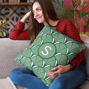Almofada Monograma de Deco de Arte Verde