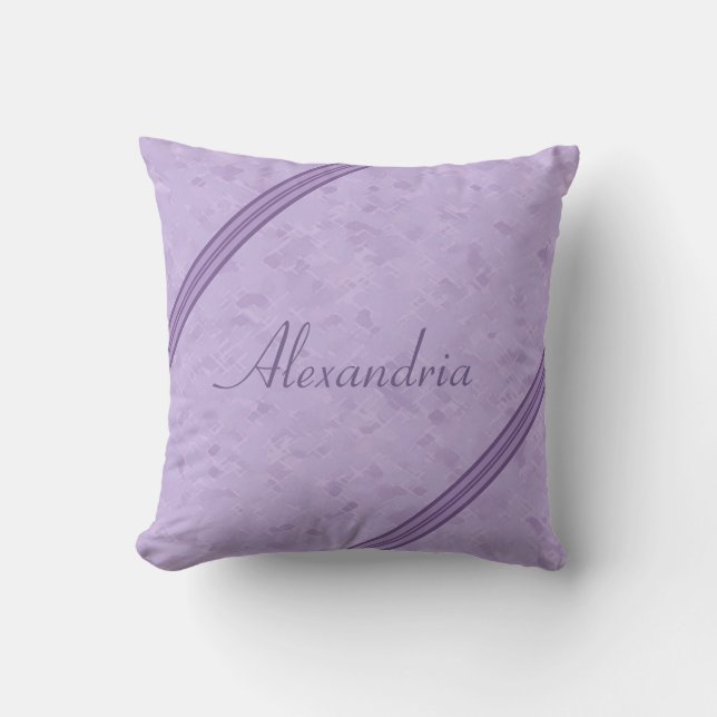 Almofada Monograma de distribuição personalizada de Lavanda (Frente)