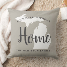 Monograma de Família Michigan Home Gray Script