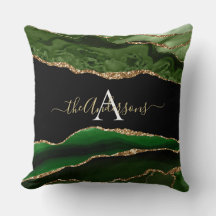 Monograma de Geodo de Agato Verde Dourado com Líti