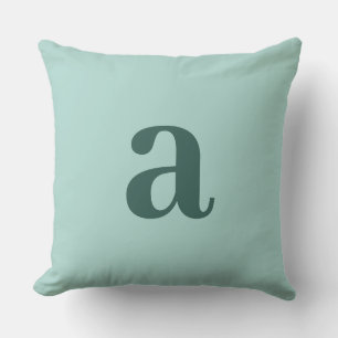 Almofada Monograma de Letra Azul Turquesa Minimalista