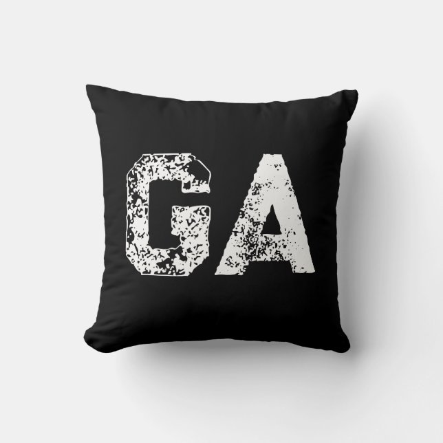 Almofada Monograma de Letras Iniciais Preto Branco Simples (Frente)