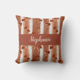 Almofada Monograma de Nome de Flor Silvestre Terracota Boho