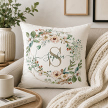 Monograma de Nome Floral Personalizado Elegante