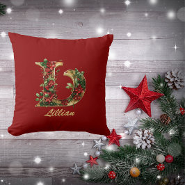 Almofada Monograma de Ornamentado Personalizado L Natal Ver