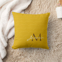Monograma de Outono Amarelo Mostarda Moderno