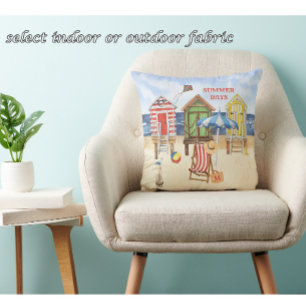 Almofada Monograma de praia em Summertime charmoso