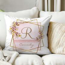 Monograma de Rosa Elegante em Dourado Rosé 