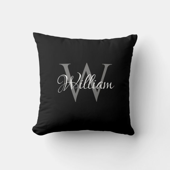 Almofada Monograma de Script Inicial Personalizado (Frente)