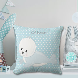 Almofada Monograma de Selo Polka-Dot Baby Artic